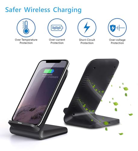 2 Pack Wireless Charging Stand, 20W Fast Charging Stand with QC3.0 Adapter for Samsung Galaxy S25/S25+/S25 Ultra/S24/S23/S22/S21/Note, for iPhone 17 Air Pro Max/16/15/14/13/12/11 Series, and More. - size: 2 Pack