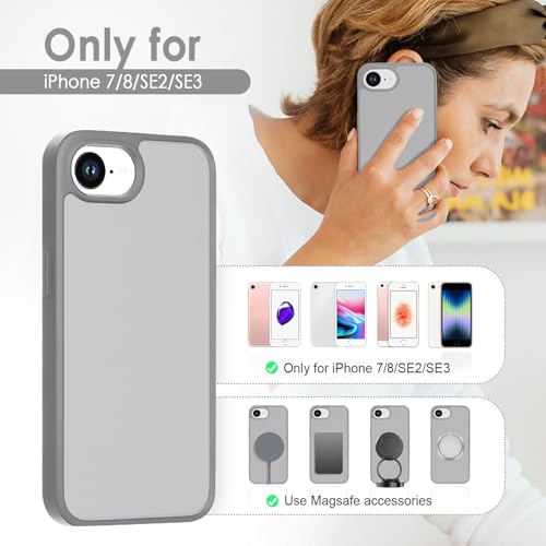 TENOC Phone Case Compatible with iPhone SE (2nd 2020 and 3rd 2022 Generation) & iPhone 7 & iPhone 8, Dark Gray Case Translucent Protective Bumper Matte Hard Back Cover for 4.7 Inch - color: Dark Gray, size: iPhone 7/8/SE