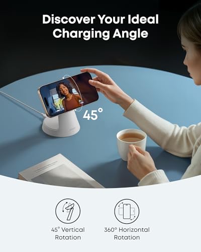 Anker MagSafe Charger Compatible, MagGo 3-in-1 Qi2 15W Charging Station - color: White