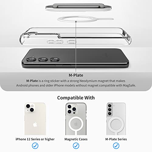 Sinjimoru Magnetic Phone Grip for MagSafe, Silicone Phone Strap, Black - color: Black