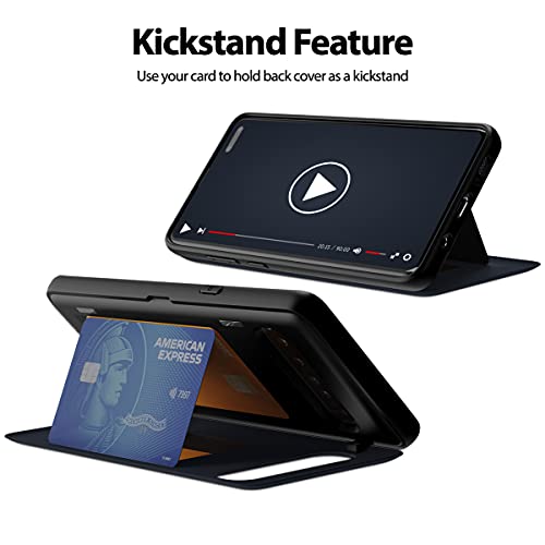 GOOSPERY Magnetic Door Bumper Compatible with Galaxy S10 5G, Card Holder Wallet Case Easy Magnet Auto Closing Protective Dual Layer Sturdy Phone Back Cover - Midnight Blue - color: Navy, size: Galaxy S10 5G