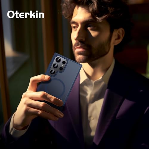 Oterkin Magnetic Samsung Galaxy S26 Ultra Case, Dark Blue | Matte, Compatible with MagSafe, Frosted Translucent, Shockproof Anti-Scratch Slim Fit, Military Grade Protection - color: S26 Ultra-Dark Blue, size: Galaxy S26 Ultra Case 6.9''