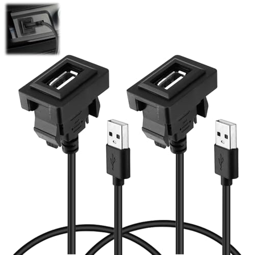 2Pcs USB Port Car Charger for Toyota, 34 * 23mm Square Vehicle Power