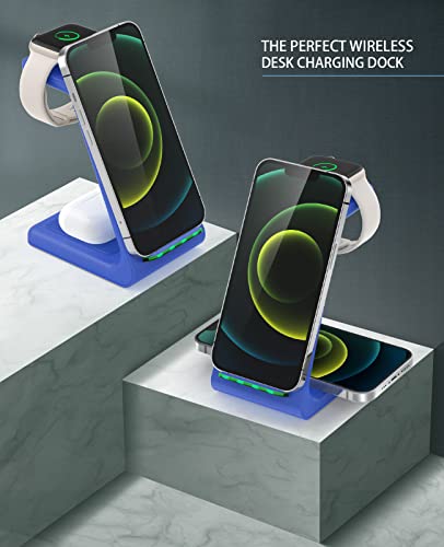 Wireless Charging Station,3 in 1 Fast Charging Station,Wireless Charger Stand for iPhone 14/13/12/11 Pro Max/X/Xs Max/8/8 Plus, AirPods, iWatch Series