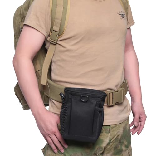 TRIWONDER Tactical Cigarette Pouch Molle Small Military Bag Battery Cigarette Case EDC Utility Card Holder Lighter Slot Mini Cigar Waist Pack - color: 13 Black - 2 Pack