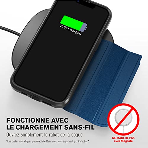 VENA vCommute for iPhone 13 Wallet Case, Blue - color: Blue, size: iPhone 13