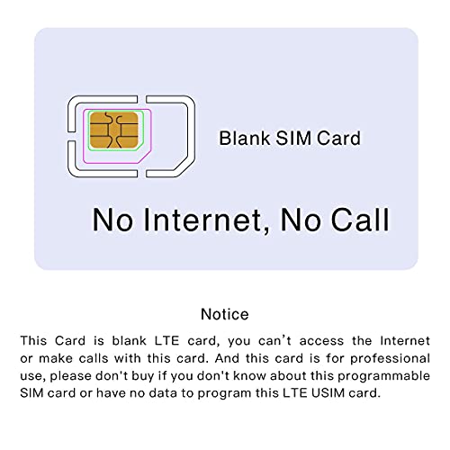 LTE Cards Program kit, SIM Card Tools & Accessories Include 1 SIM Card Reader + 5pcs programmable USIM Cards + 1 Mini Micro Nano sim Card Adapter kit + GRSIM Software Programer Tool