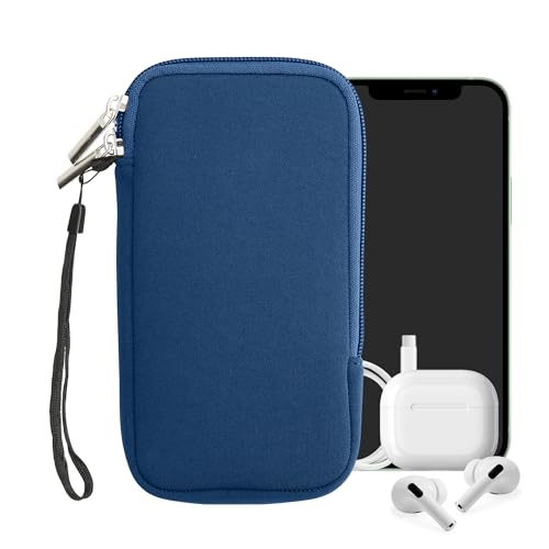 kwmobile Universal Phone Pouch Size XXL - 7" - Neoprene Smartphone Pouch with Zip - Water-Repellent Mobile Phone Case - Sleeve in Blue - color: blue, size: XXL - 7"