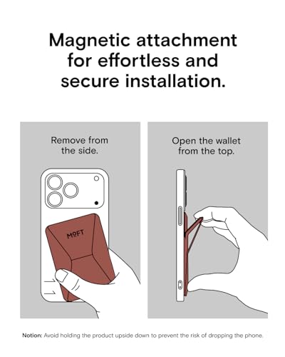 MOFT Magnetic Wallet Stand Compatible with iPhone 18/17/16/15/14/13 Series, Angle Adjustment Magsafe Compatible MOVAS Phone Stand - color: Sienna Brown, size: Standard