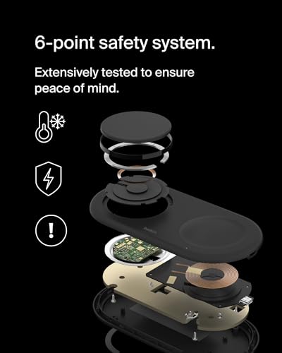Belkin Qi2 15W Magnetic Wireless Charging Pad, 3 in 1 Fast Charger - color: Black, style: 3 in 1