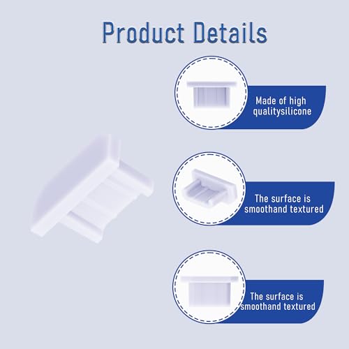 5 PCS Micro USB Port Anti-dust Plugs, Silicone Covers Caps Stoppers, Port Protector for PC Laptop Notebook Computers, Other Devices, 0.26 x 0.09 (LxW) - size: Micro USB/Transparent/5 PCS
