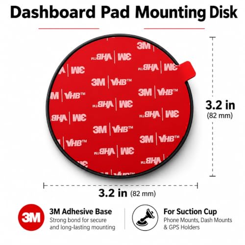 Dashboard Mounting Disk for Phone, GPS and Dash Cam Suction Cup Base - size: 2P
