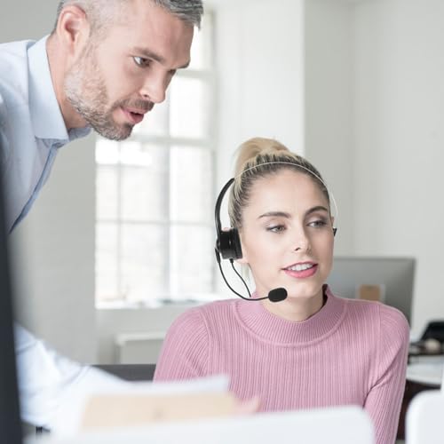USB Headset with Microphone, Single Ear Professional Communication Headset