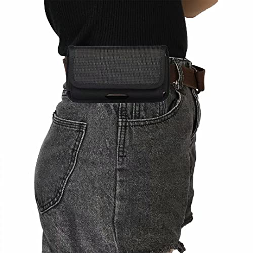 Belt Holster for Samsung Galaxy A17 A16 A14 A13 A07 A06 S26 Ultra S25Ultra | Cell Phone Case for Moto G Power 2026 2025, G Play 2026 2024, Rugged Nylon Phone Holder with Belt Clip Loop, for Work - size: X-Large