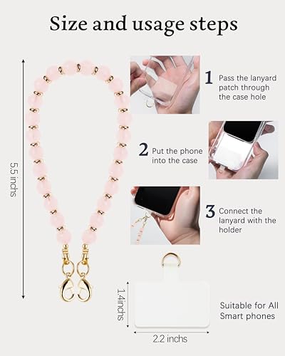 Lostars Gemstone Beaded Phone Wrist Strap for Women, Handmade Design - color: Blue Tiger Eye