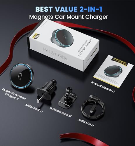 3 in 1 Magnetic Car Charger Mount 15W for iPhone 18-12 Pro Max - color: Black2