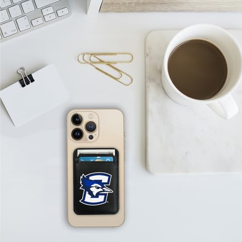OTM Essentials Creighton University Faux Leather Phone Wallet Sleeves, Sleek Magnetic Phone Wallet Case, Lightweight Accessories, Compatible with Apple iPhone 12 or Up, Classic - color: Creighton University, style: Faux Leather