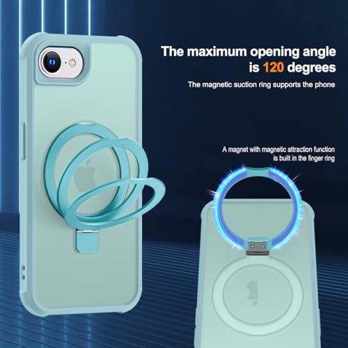 SKYLMW Compatible with iPhone 16e/17e Case with Stand,Blue | iPhone 16e Case iPhone 17e Case 6.1",Magnetic Ring Stand,Compatible with MagSafe,Military-Grade Protection,Great Grip Feeling - color: Blue, size: Iphone 16e & Iphone 17e