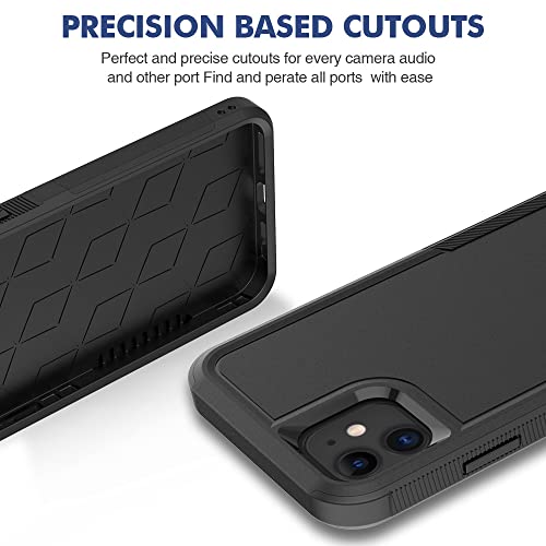 Heavy‑Duty Rugged Anti‑Drop Shockproof Protective Phone Case for iPhone 11, Durable Protective Shell, Black - color: Black, size: iPhone 11