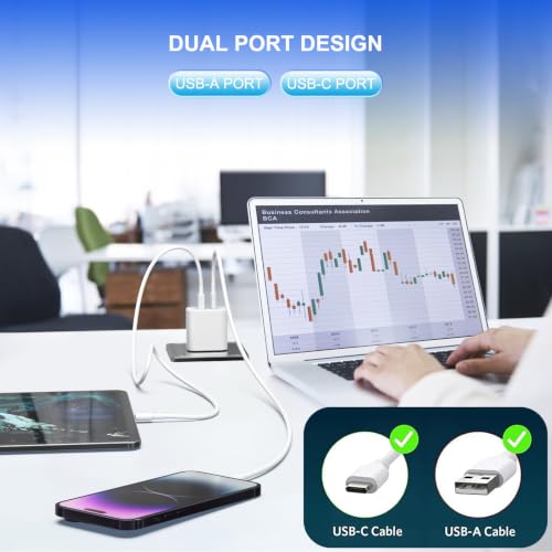 4 Pack i Phone 17 16 15 14 USB C Charger Block, 20W Dual Port QC + PD 3.0 - size: 4 Pack