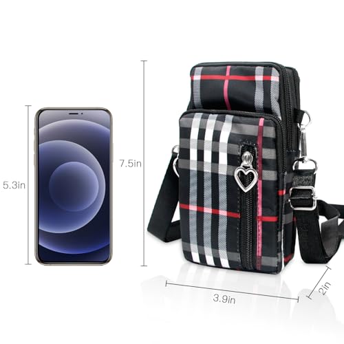 BIAOTIE Lightweight Small Crossbody bags Cell Phone Purses Travel Pouch Shoulder Bag for Women - color: Black Stripes