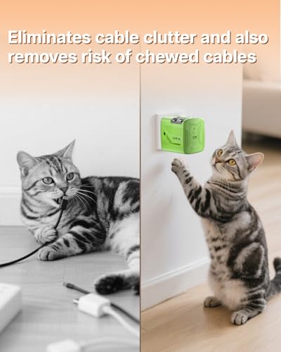 W & O 60W Gan Fast Charger Wall Plug, Built-in Retractable USB-C & L Cables - color: Green
