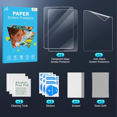 MoKo 2 Pack Temper Glass+1 Pack Anti-Glare Screen Protector for 7" E-Reader - size: 2+1 Pack