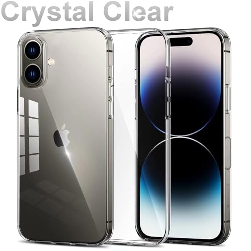 TENOC Phone Case Compatible with iPhone 16, Clear Case Shockproof Protective Bumper Slim Cover for 6.1 Inch - color: Clear, size: iPhone 16