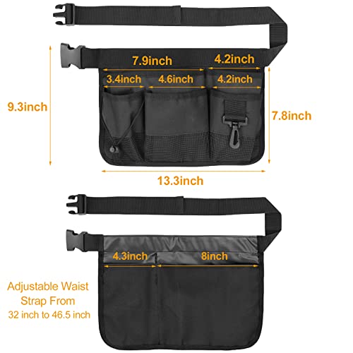 Gardening Tool Waist Bag Belt Heavy Duty Oxford Tool Apron with 7 Pockets of Different Sizes and Depth (Black) - color: Black