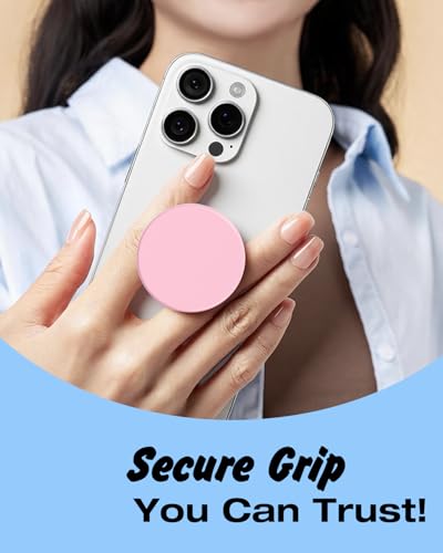 Svanove Adhesive Phone Grip Stick Holder, Collapsible Cell Phone Stand Expanding Kickstand for iPhone Samsung Mobile Phones Accessory, Cute Sticky Phones Grips Soft Silicone Glossy Jelly, Light Pink - color: Pink, style: Adhesive