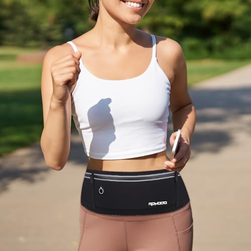 Slim Running Belt, Water Resistant Fanny Pack for Women Men, Black - color: 01-Black
