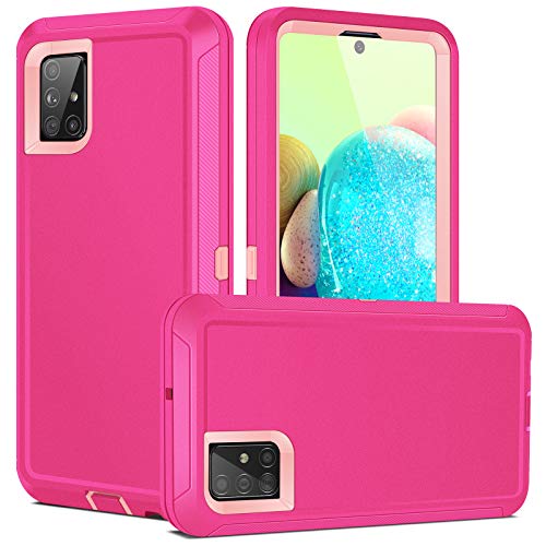 Jelanry for Samsung Galaxy A71 5G Case Heavy Duty & Rugged Cover, Rose Pink | Dual-Layer Protective Hard Back Cover with Anti-Dust Scratch Raised Screen/Camera Lips Drop Protection for Outdoor Daily Use
