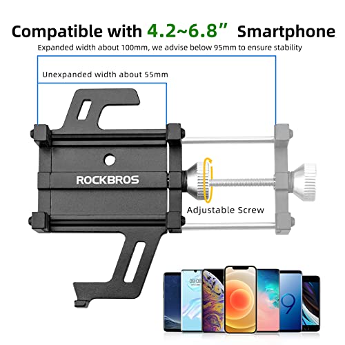 ROCKBROS Bike Phone Holder, Motorcycle Phone Mount,5-Claw Lock Anti-Shake - color: Red