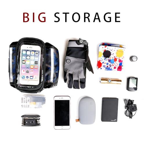 Bike Front Bag, Waterproof Phone Pouch for Adult Bike | Waterproof, Phone compatible, For adult bikes, Blue, Bicycle accessories