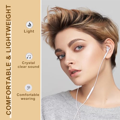2 Pack USB C Headphones for iPhone 17/16/15 Pro Max Plus, Wired Earbuds