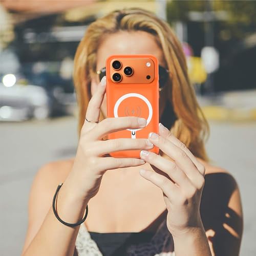 Battery Case for iPhone 17 Pro, 10000mAh Pack Rechargeable Charger Case Support Carplay with Wireless Charging Compatible for iPhone 17 Pro (6.3 inch) External Battery Charging Cover (Orange) - size: iPhone 17 Pro-Orange