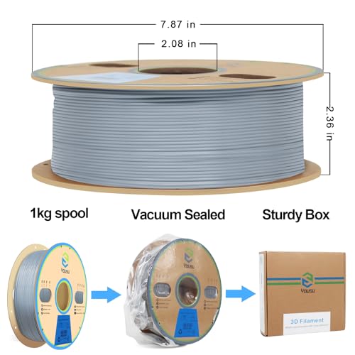 YOUSU TPU Filament 1.75mm, 95A TPU 3D Printer Filament, Soft Elastic & Durable, Easy Print No Stringing, High Strength for Phone Case, Wearables & Functional Parts, Gray,1kg(2.2lbs). - color: E4-tpu Grey, size: E- TPU