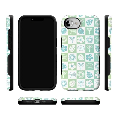 Casely iPhone 16e Case | Pura Vida | Coastal Checkers | Bold Protective Design | Compatible with MagSafe - color: Pura Vida | Coastal Checkers