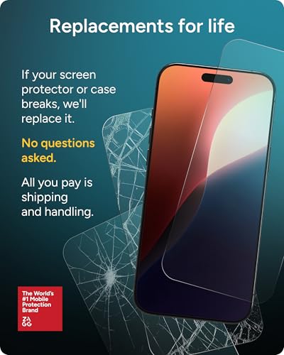 ZAGG Glass+ Screen Protector for iPhone 17e/ 16e/ 14/13/ 13 Pro - 3X Shatter Protection, High Scratch Resistance, Oil-Resistant, Reinforced Edges, InvisibleShield, Easy Install
