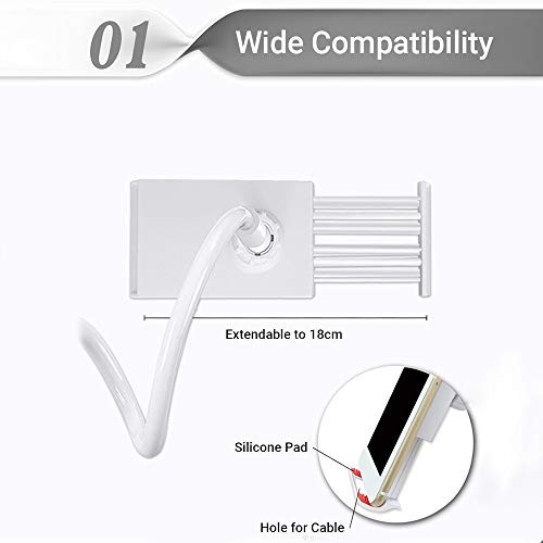 ZJchao Gooseneck Phone Holder with Clamp Base 360 Degree Flexible Arm Smartphone Stand for Bedside Desk Soft Arms Cell Mount Compatible Mobile Devices - color: Black