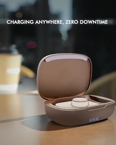 Doohoeek Updated Charging Case Compatible with Oura Ring 5 & 4 & 3 Charger, Wireless Power Station Fits Official Chargers & Fit All-Sized Rings Gen 5 & 4 & 3 1000mAh (Official Charger NOT Included) - color: Rosegold