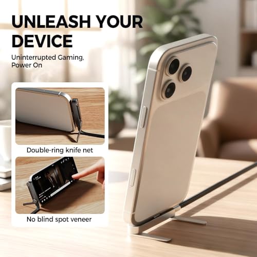 Invisible Holder Charger Cable with Stand, 240W Braided Fast Charge Cable with Built-in Phone Stand, 2-in-1 Invisible Holder Charger Cable for Gaming Office Travel