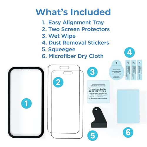 BLACK+DECKER 2 Pack Privacy Screen Protector for iPhone 16 Plus, Anti-Spy - size: Privacy_iPhone 16 Plus