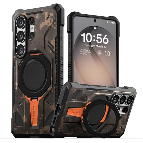 VRS DESIGN TerraGuard Active for Samsung Galaxy S26 Ultra Case (2026), Magnetic Charging Compatible Ring Kickstand, Heavy Duty Rugged Shockproof Cover (Brave Khaki) - color: Brave Khaki