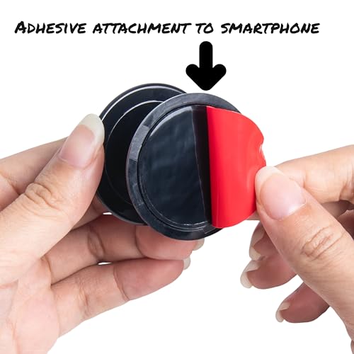 FAB POPS Magnetic Phone Grip, Kickstand and Mount, Adhesive Base, Black
