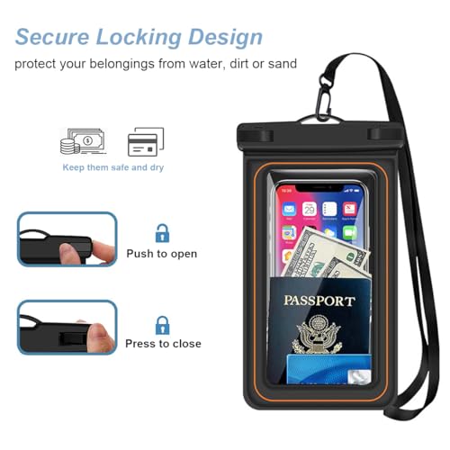 Waterproof Floating Phone Pouch, Universal IPX8 Waterproof Case for iPhone Samsung Galaxy Series, 6.9" Dry Bag with Lanyard for Beach Pool Water Play Swimming Cyan - color: Cyan