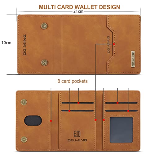 Leather Wallet Phone Cases Compatible with iPhone 14 Pro Max Case with Card Holder Men 6.7'' 2 in 1 Detachable Back Cover (Brown, IP 14 Pro Max) - color: Brown, size: IP 14 Pro Max