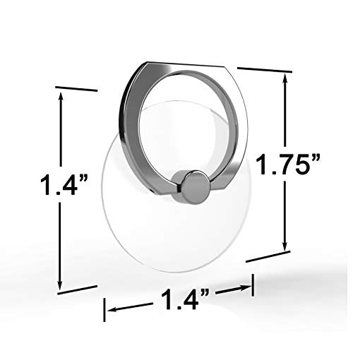 Transparent Phone Ring Holder Grip 360 Degree Free Rotation, Clear Cell Phone Finger Ring Kick-Stand Compatible with iPhone X 8 7 Plus 6S 6 5s 5 SE, Galaxy S9 S8 S7 S6 Edge (Silver) - color: Silver