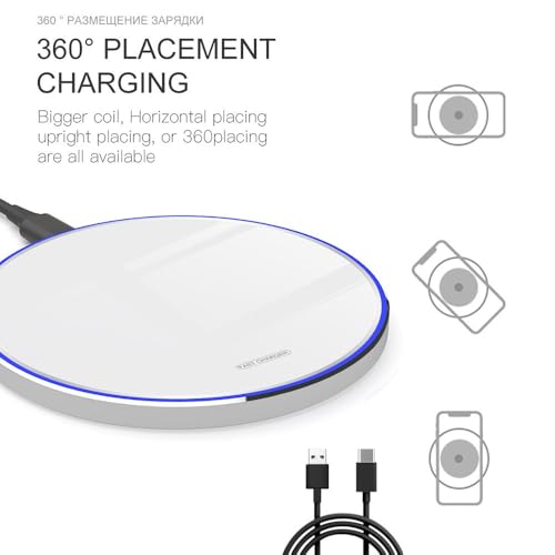 Fast Wireless Charger,25W Wireless Charging Induction Pad for iPhone 18/Duo - color: Mirror White