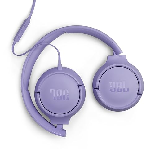 JBL Tune 520C - USB-C Wired on-Ear Headphones with Hi-Res Audio Support, JBL Pure Bass Sound, Comfort fit, USB-C connectivity, 3-Button Remote with Microphone and EQ presets Control (Purple) - color: Purple